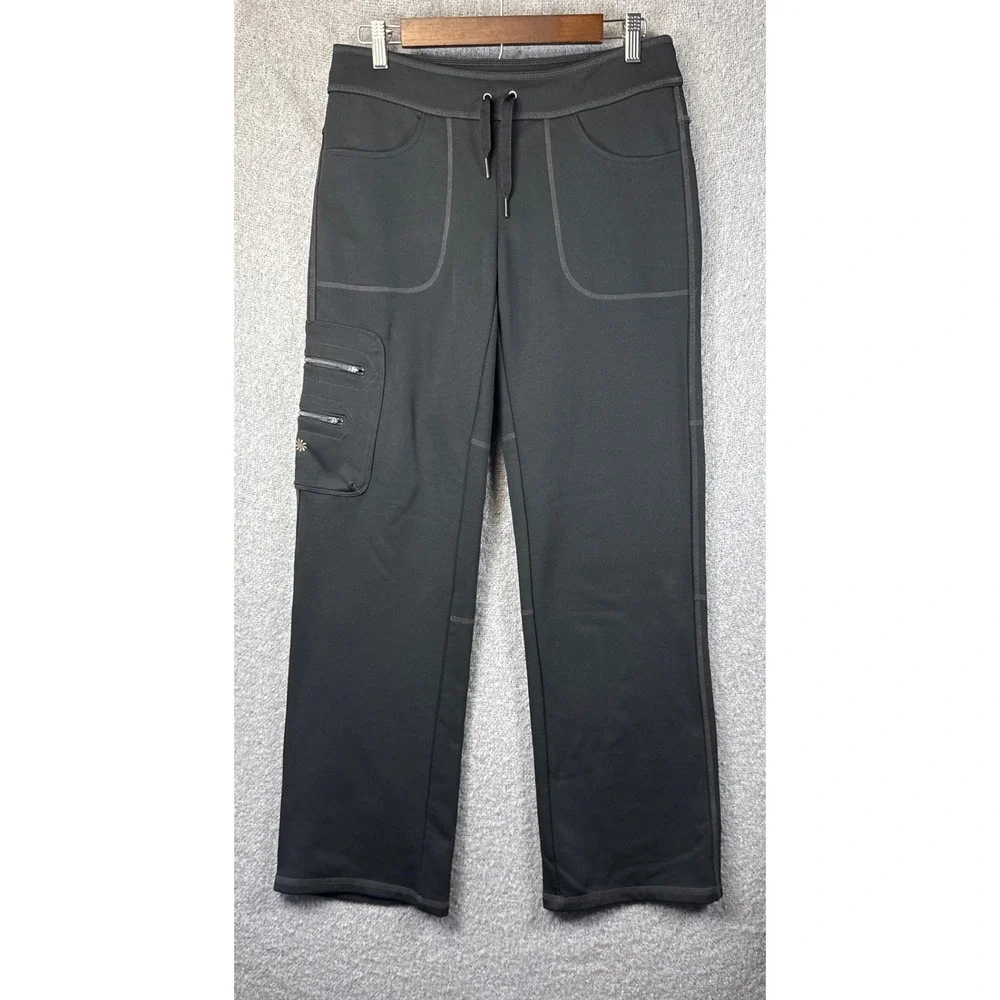 Athleta Wide Leg Pants Womens Size‎ S Black Drawstring Casual 30x32 Yoga Lounge
